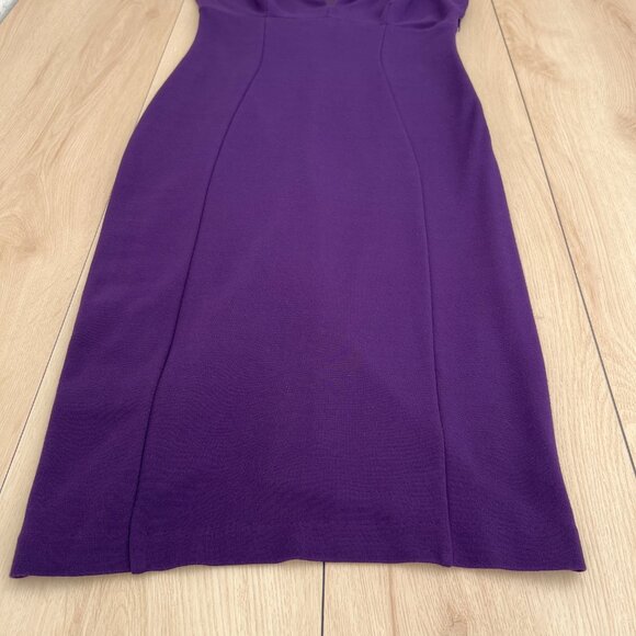 Mango Suit Purple Stretch Knit Sheath Midi Dress Size M Dark Romance/ Dark Siren - Picture 6 of 16